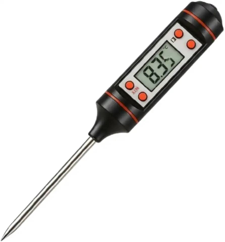 Termômetro Culinário Digital, Leitura Instantânea e Alta Precisão, Profissional para Temperaturas de Carnes, Churrasco, Doces, Leite e Forno, Haste em Aço Inox, Cozinha Gourmet e Casa
