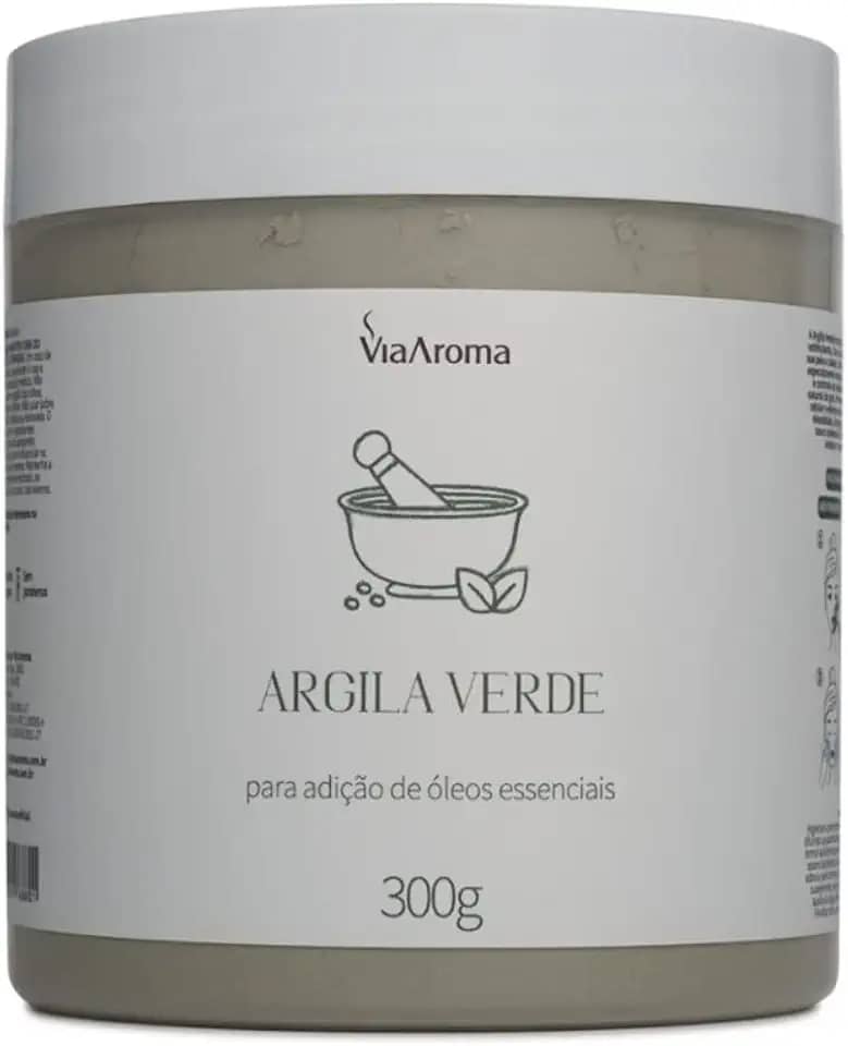 Argila Verde - Auxilia Na Redução e Controle Da Oleosidade | Indicado Para Todos Tipos De Pele e Cabelo 300g - Via Aroma