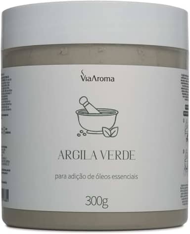 Argila Verde - Auxilia Na Redução e Controle Da Oleosidade | Indicado Para Todos Tipos De Pele e Cabelo 300g - Via Aroma