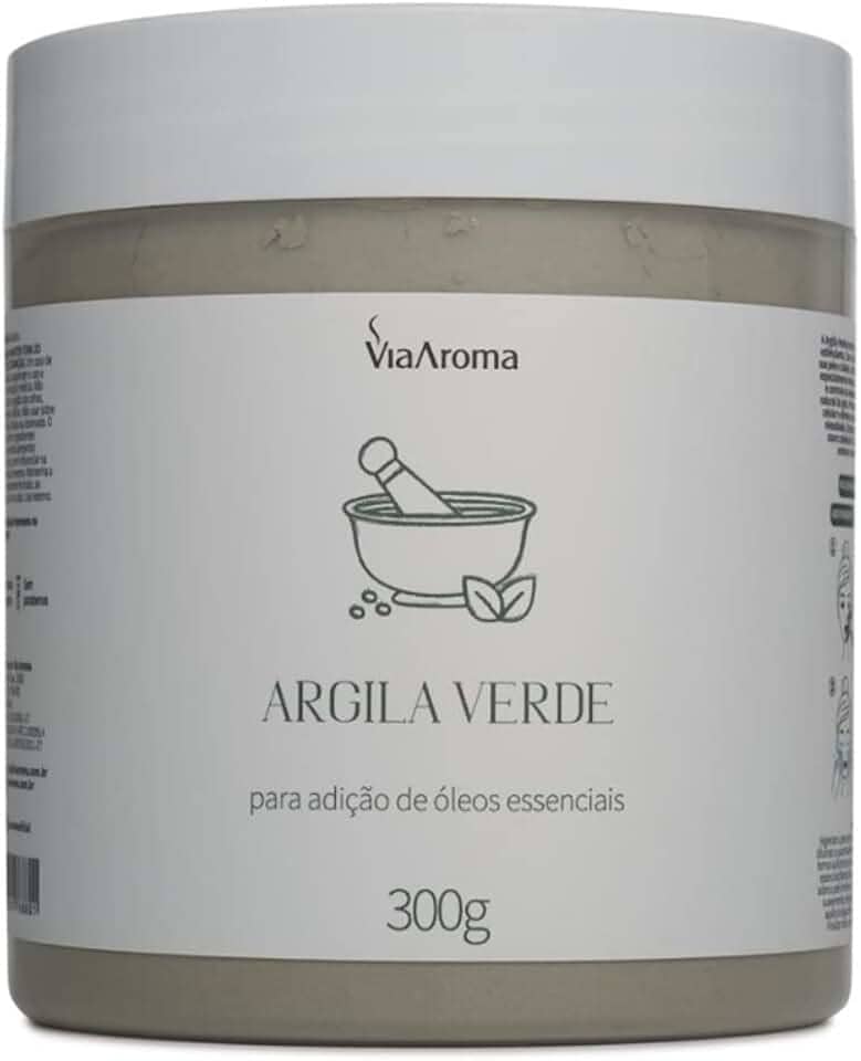 Argila Verde - Auxilia Na Redução e Controle Da Oleosidade | Indicado Para Todos Tipos De Pele e Cabelo 300g - Via Aroma