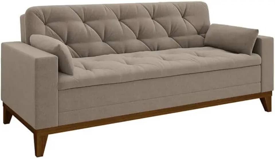 Sofá 3 Lugares Nevada I Suede Bege