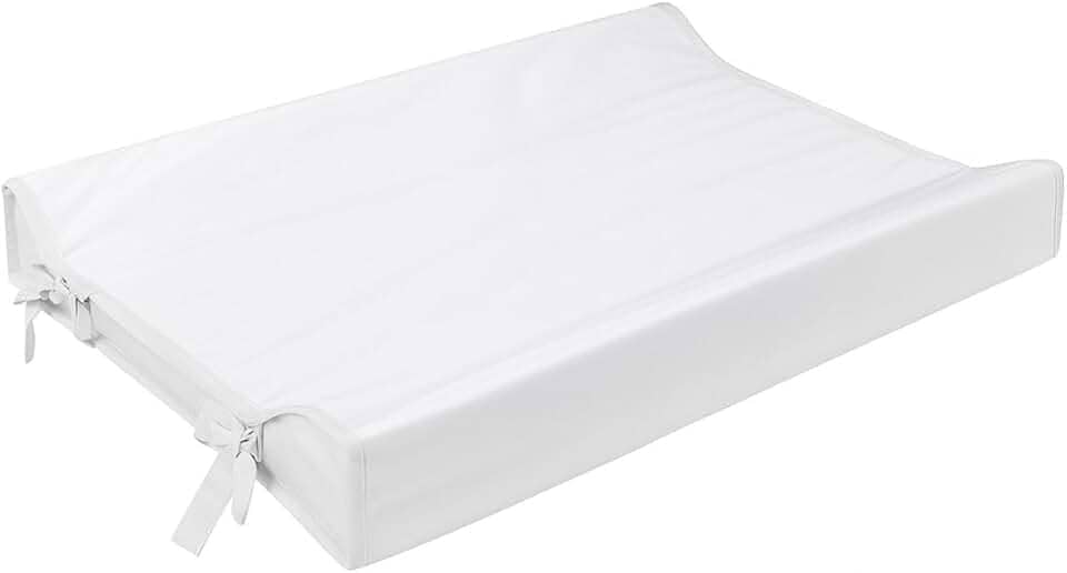 Trocador Americano Bebe Comoda Fralda Com Abas Impermeavel Anatomico Com Capa Plástica Microfibra Macia Branco (65cm x 45cm)