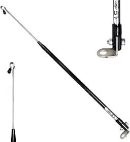 Antena Corta Pipa Linha Anti Cerol Fio Retrovisor 2 Estágios Retrátil Moto Proteção Segurança Preta