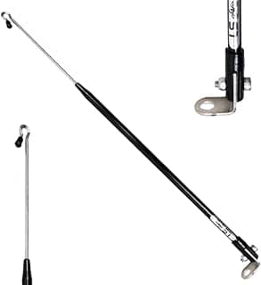 Antena Corta Pipa Linha Anti Cerol Fio Retrovisor 2 Estágios Retrátil Moto Proteção Segurança Preta