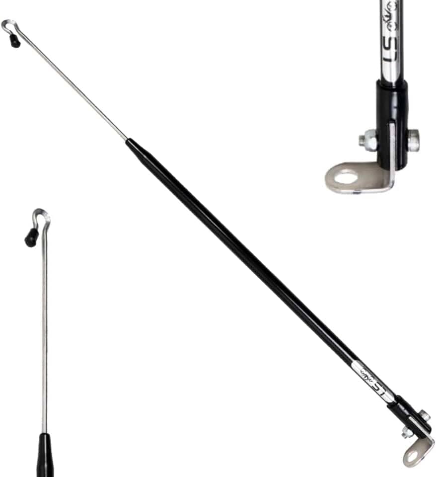 Antena Corta Pipa Linha Anti Cerol Fio Retrovisor 2 Estágios Retrátil Moto Proteção Segurança Preta