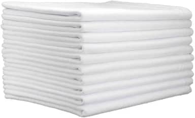 Kit 10 Panos De Prato Branco Liso 100% Algodão Pé De Galinha 44x68cm