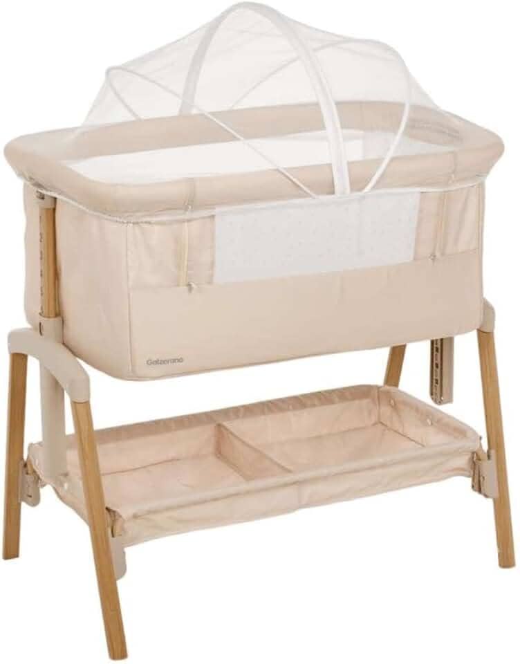 Berço Co-Leito Colin Pérola Portátil, 7 Alturas Ajustáveis, Cesto Amplo, Antirrefluxo, para Bebês de 0 a 6 Meses até 9 kg – Galzerano