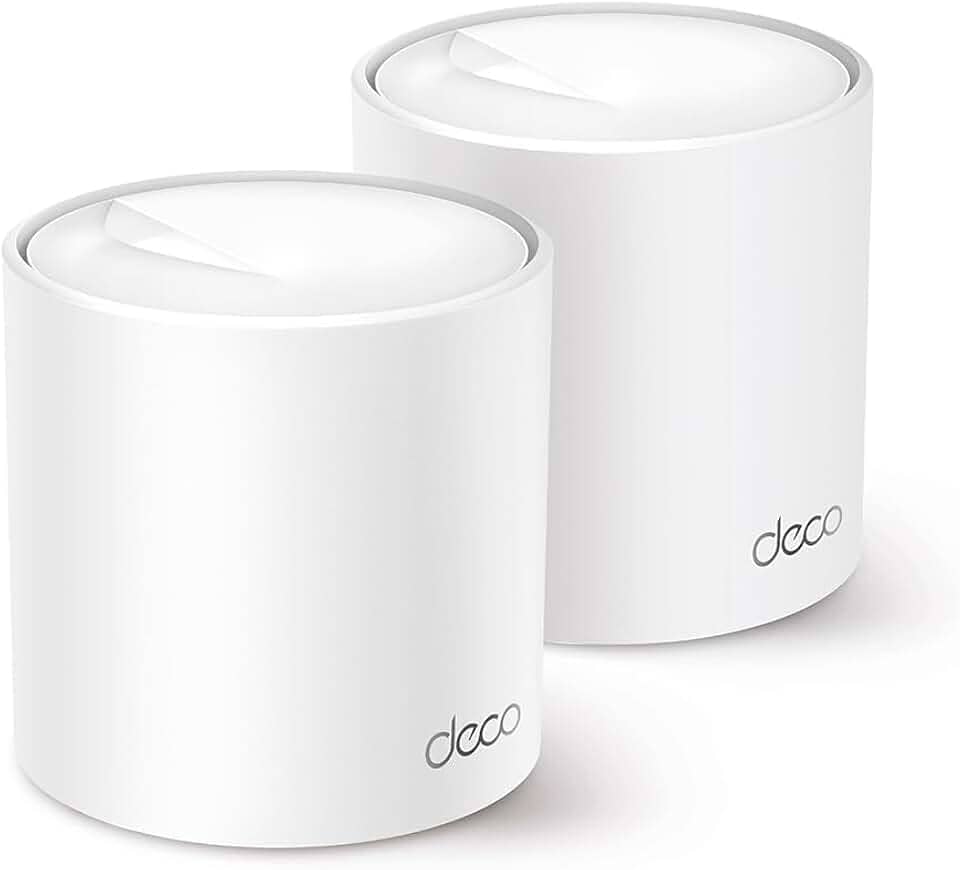 TP-Link Deco X50 (3-PACK) – Sistema WiFi 6 AI Mesh, AX3000 Dual Band 2,4 GHz/5 GHz, Cobertura de até 600 m², 3 portas Gigabit por unidade, canal de banda 160 MHz, ODFMA, 1024QAM, branco