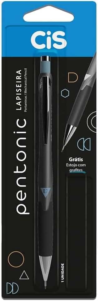 Lapiseira Profissional Pentonic 0.7 - Preta - Blister com 1 unidade + 1 tubo de grafite