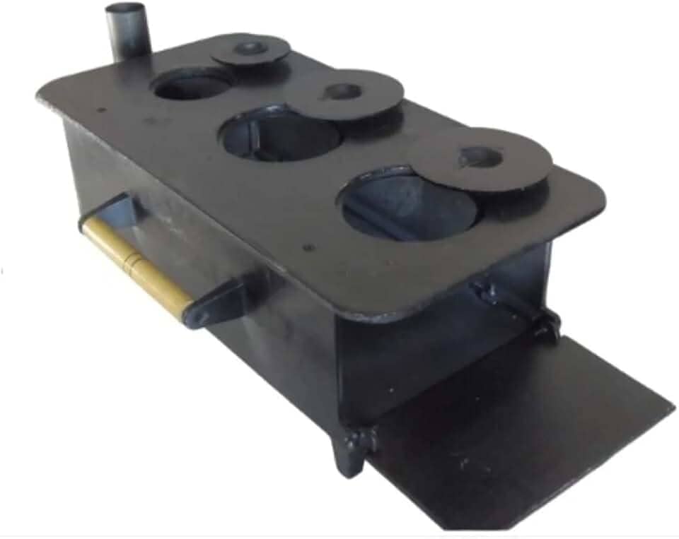 Fogão a Lenha Portátil 3 Bocas - Aluminio Fundido