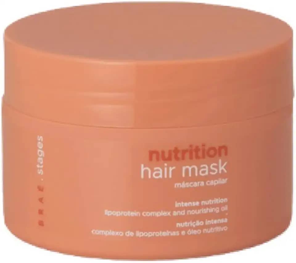 Máscara Capilar BRAÉ Stages Nutrição - Condicionante 200g, Deep Nutrition e Brilho Intenso para Cabelos Macios