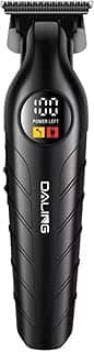 Máquina de Cortar Cabelo Profissional Aparador de Pelos com Display LED Digital, Recarregável, Acabamento de Precisão, Preta