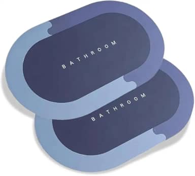 Kit 2 Tapetes Antiderrapantes Super Absorventes Emborrachado, Secagem Rápida, Alta Aderência para Banheiro e Casa
