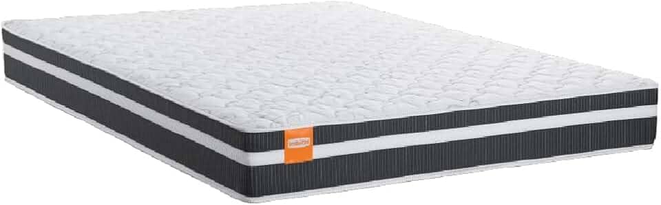 Colchão Casal Queen Molas Qatar 158x198x22cm Branco/Preto - Suporta até 200 kg Por Pessoa