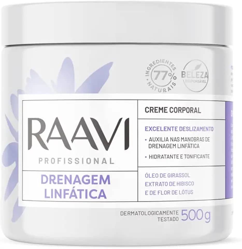 Raavi Creme Drenagem Linfática 500G
