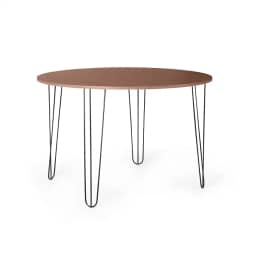 Mesa de Jantar Redonda 6 Lugares 120cm Base de Ferro Hairpin Noronha - Straub Web