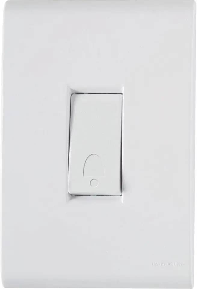 Conjunto 4x2 com 1 Pulsador Campainha Tramontina Liz 10 A 250 V Branco