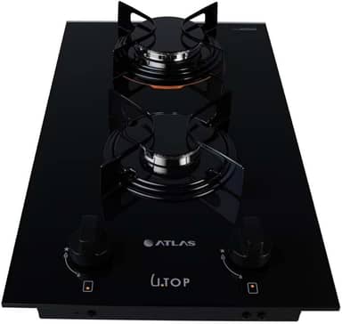 Cooktop 2 Bocas Preto Mesa de Vidro Atlas U Top Bivolt