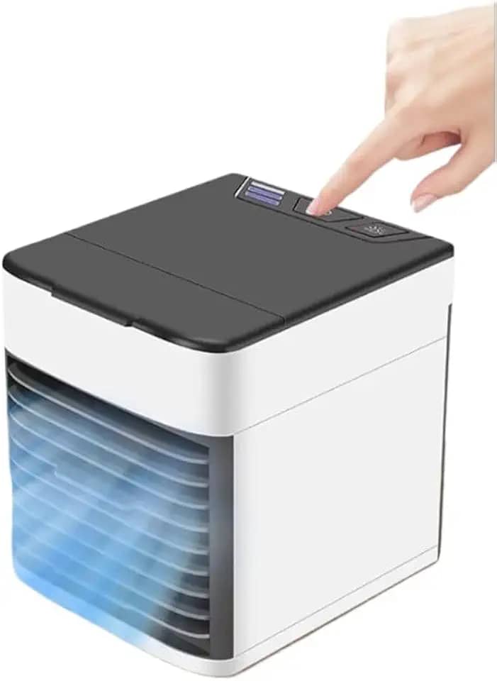 Mini Ar Condicionado Portátil 3 em 1 – Refrigerador, Umidificador e Luz LED