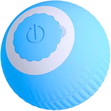 Bola Interativa para Gatos e Cachorros Recarregável USB – Brinquedo Inteligente com Luzes LED, Movimento Automático e Silicone Durável Azul | Estimula, Diverte e Reduz o Tédio dos Pets