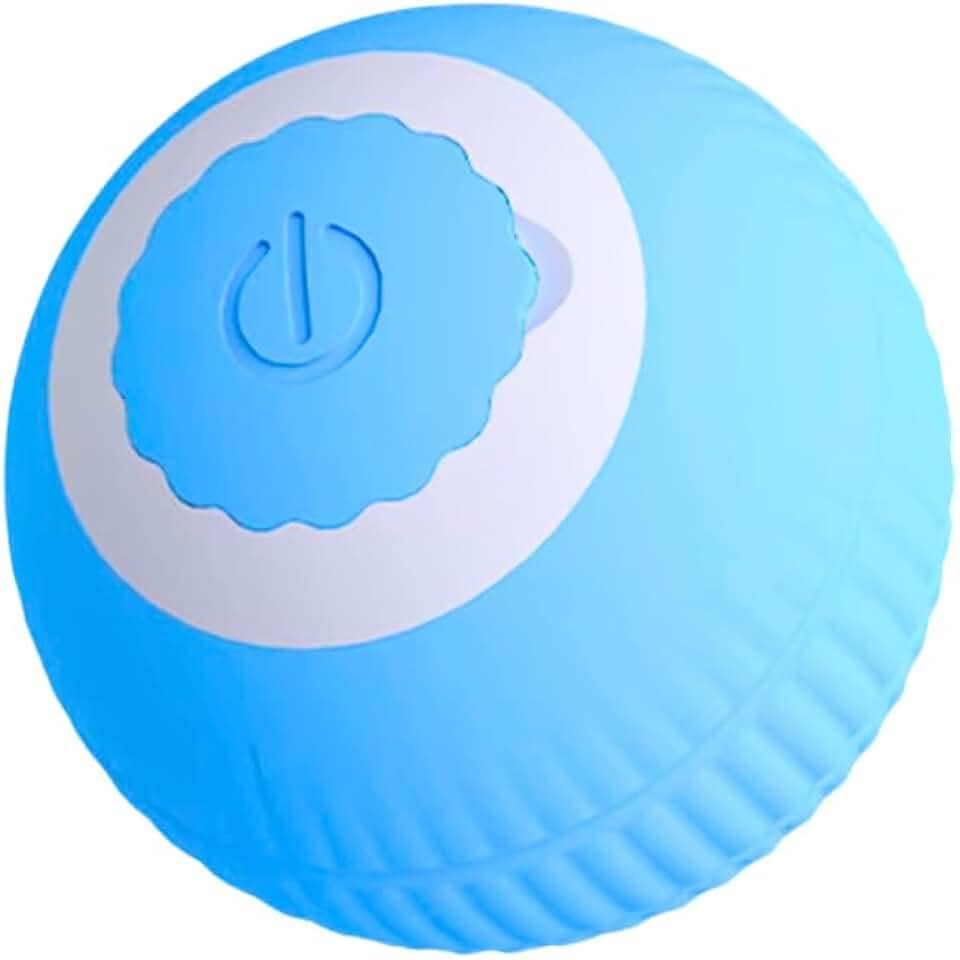Bola Interativa para Gatos e Cachorros Recarregável USB – Brinquedo Inteligente com Luzes LED, Movimento Automático e Silicone Durável Azul | Estimula, Diverte e Reduz o Tédio dos Pets