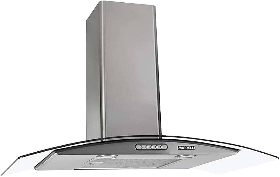 Coifa de Parede 80cm Vidro Curvo Duto Slim Nardelli Inox