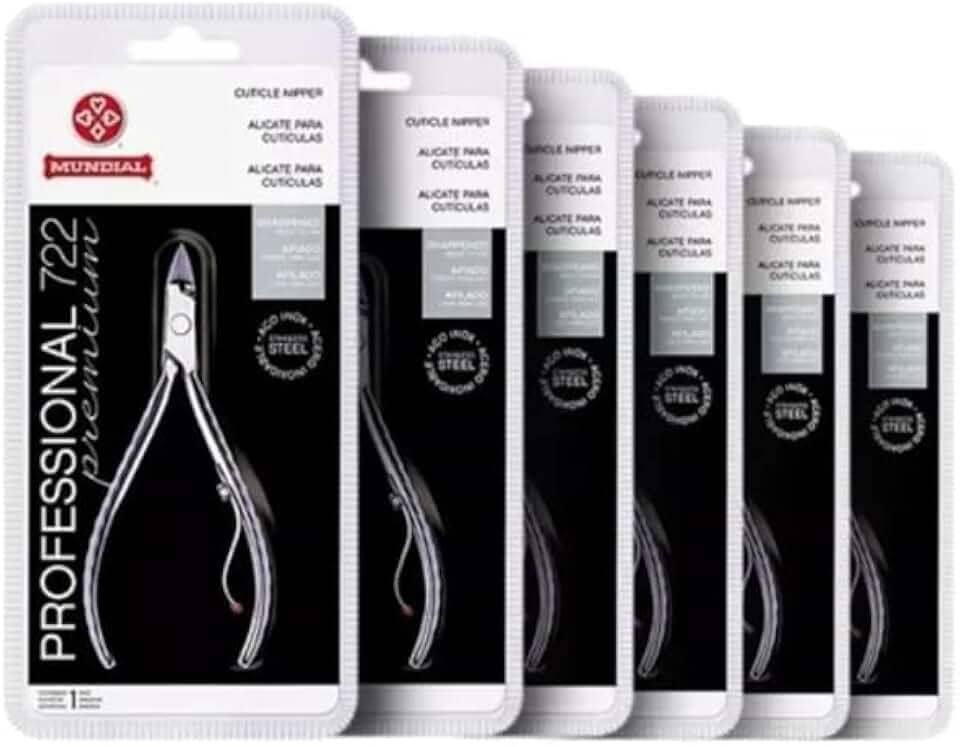 Kit 6 Alicates de Cutícula 722 Mundial Profissional