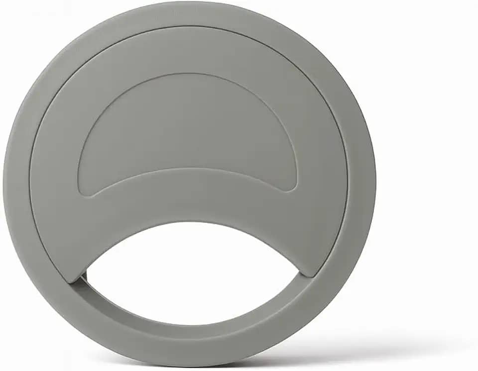 Passa Fio 46 mm Plástico ABS Branco – Acabamento para Mesa, Móveis e Escritório – Organizador de Cabos com Tampa – Kit com 2 Unidades (CINZA)