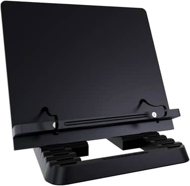 Marca Fácil Suporte para Livro e Notebook Resistente Ergonômico Durável Leve Portátil 19 Níveis de Ajuste com Prendedores de Páginas Preto M05