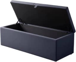 Baú Organizador Puff Estofado 90x40x42cm Multiuso Com Tampa Desenhada Para SalaQuarto E Decoração(Tampa Lisa Vermelho,4 Cm)