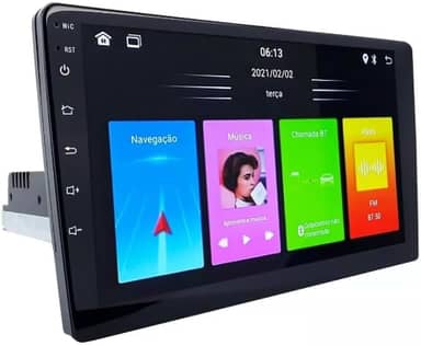 Central Multimídia 9 Polegadas Android 1 Din Carplay
