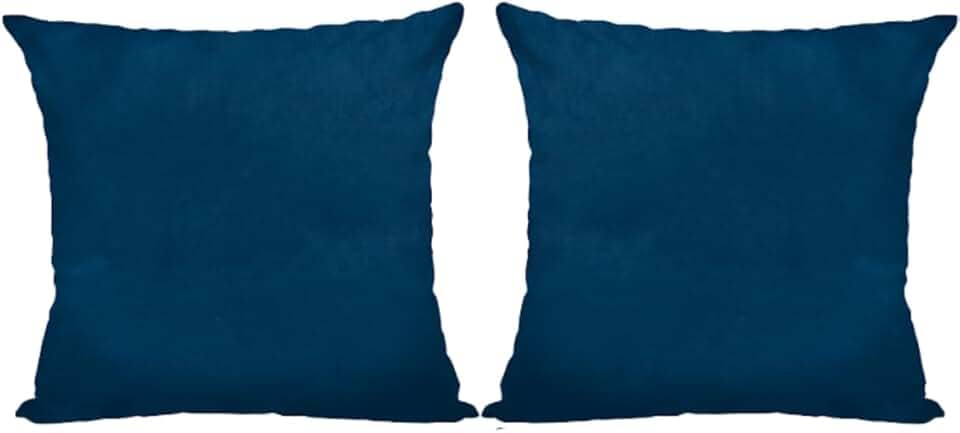 Almofadas Coloridas 45x45cm em Suede com Enchimento (2, Azul, Quadrado)