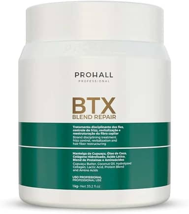 Prohall Btx Capilar Orgânico - Blend Repair Sem Formol 1kg - Alinhamento, Brilho e Redução de Volume - Máscara de Tratamento