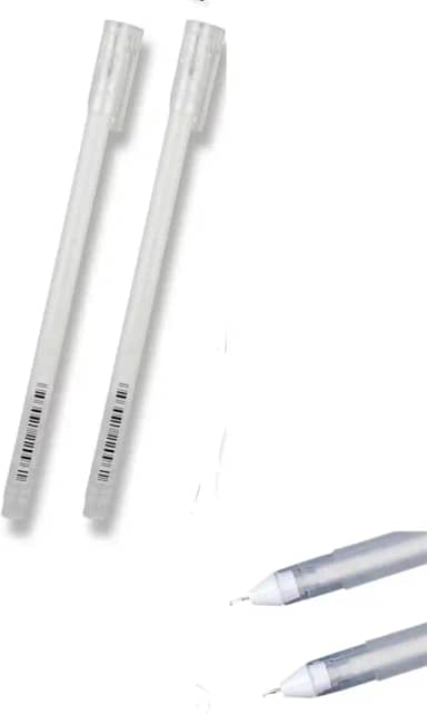 Kit 2 Caneta Branca Gel Ponta Fina 0.6mm Para Design de Sobrancelha Desenho Marcador Colorir Canetas Brancas Pintar Livros Profissional Artesanato