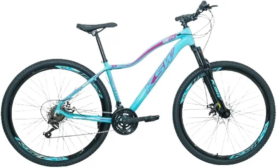 Bicicleta Bike Aro 29 KSW e KSX MTB Alumínio 21V Câmbios ESPECIAIS- Feminina - Cabeamento Superior Interno