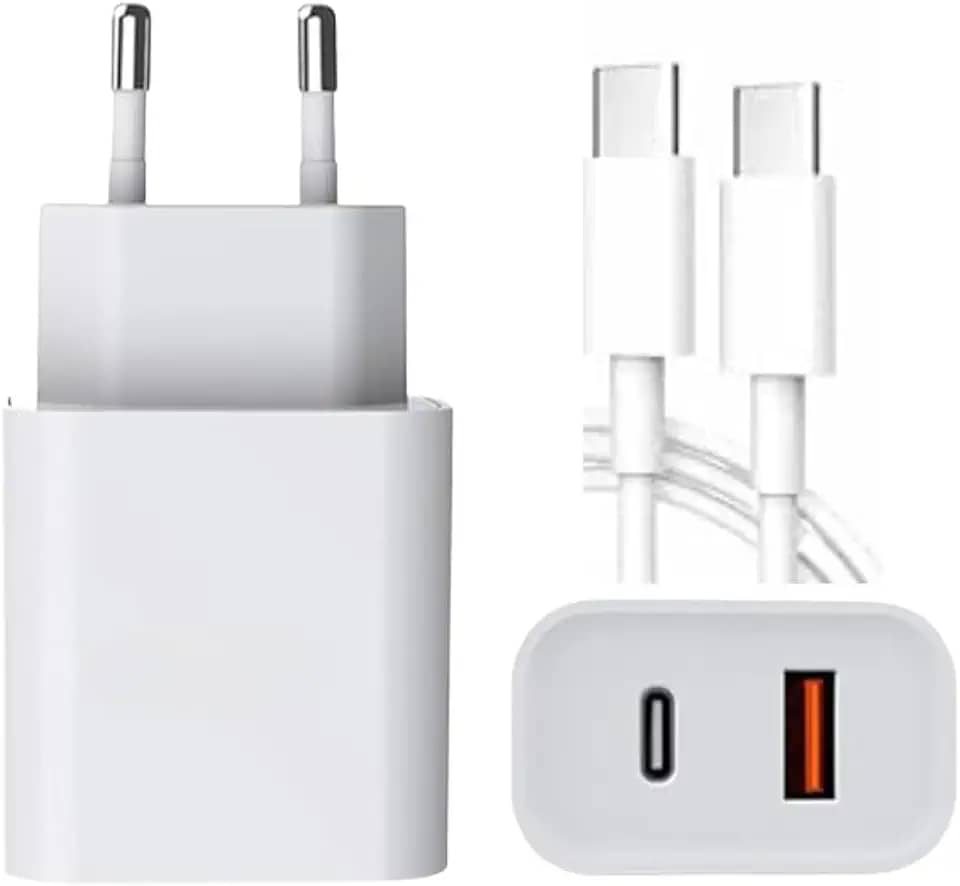 Carregador Universal Ultra Rápido/Turbo Duo, USB-C e USB-A, 40W, 9.1A, Cabo Tipo-C Compatível com Lightning, iOS, Tecnologia PD, Quick Charge 4.0
