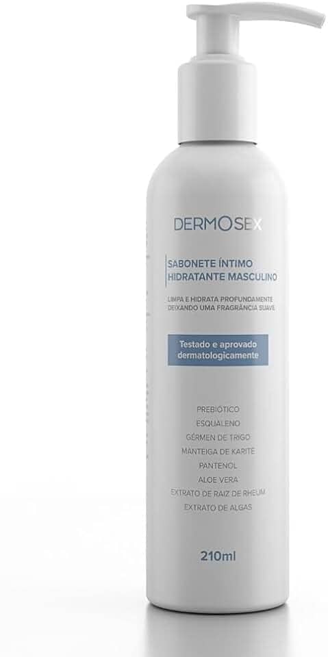 Sabonete íntimo Hidratante Masculino Dermosex 210ml Limpeza eficaz e Hidratação prolongada com Prebióticos