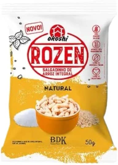Kit 3X: Salgadinho Arroz Integral Rozen Natural Okoshi 50g