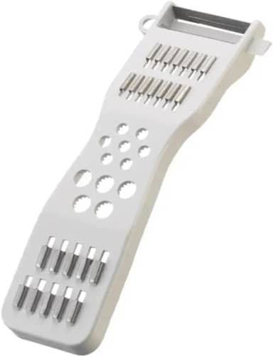 Descascador Fatiador Cortador Com Lâminas 5 Utilidades em 1 Legumes e Frutas Branco Aço Inoxidável