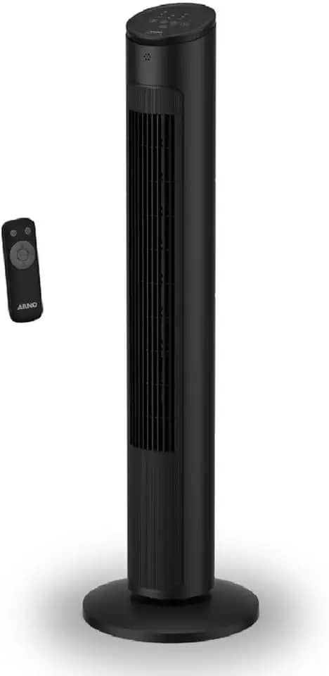 Ventilador de Torre Arno Eole Ultra NEO2 - Silencioso, Alcance de 6m, Painel Touch, Controle Remoto, 3 Velocidades, Modos Automáticos, Timer 7h, Oscilação 60º, 110V