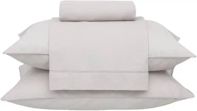 Buddemeyer Jogo de Cama Casal Percal 180 Fios Basic Percalle 100% Algodão Fio Penteado Bege 4 peças