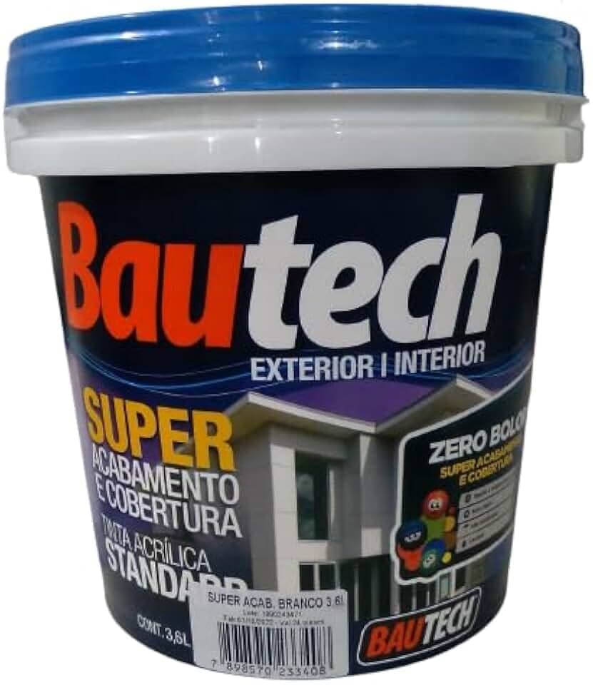 Tinta Acrílica Bautech Zero Bolor 3,6l Fosco Antimofo Bautech