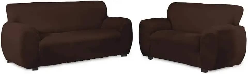 Capa de Sofá 2 e 3 Lugares Agarradinha Coladinha Marrom