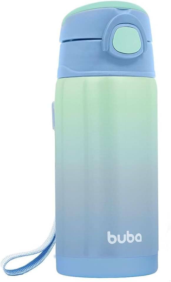 Buba Copo Térmico Parede Dupla Com Canudo - Azul