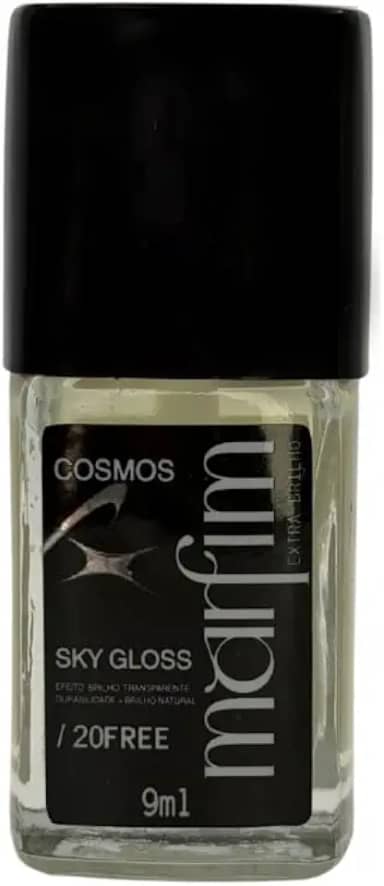 Extra Brilho Esmalte Cobertura Brilhante 9ml | Top Coat Gel, Longa Duração, Fixador 10 dias, 20FREE, Hipoalergênico - Coleção Cosmos Marfim (Sky Gloss)