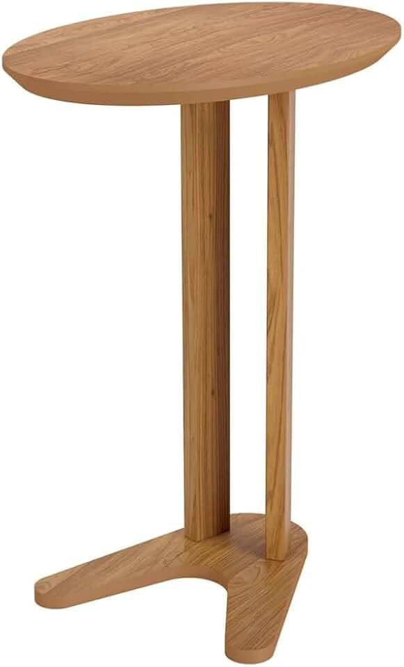 Mesa Auxiliar Oval 60cm Dalla Costa - Freijó