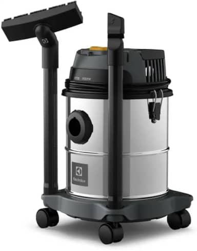 Electrolux Aspirador água pó função sopro compacto liquidos quimicos inox 1800W 12L total 8,5L util protetor termico GT12i 220V