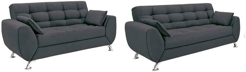 Conjunto de Sofá 2 e 3 Lugares Larissa I Suede Cinza