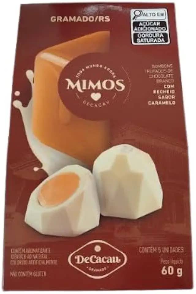 Mimos DeCacau - 2 caixas bombom trufado 60g cada - Sem Glúten | Chocolate Gramado | Seguro Celíacos (Caramelo)