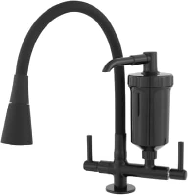 Torneira Preta Com Filtro Para Cozinha, Balcão, Bancada, Mesa, 100% Flexível, Tubo em Inox Revestido